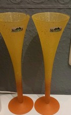 2 Sektgĺäser, Montana, 90er/90er Jahre, Retro, Gelb/orange