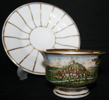 Biedermeier  Ansichtentasse " Kallmünz "   Regensburg um 1840