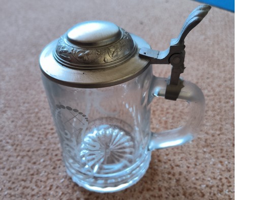 Glaskrug zinnkrug bierkrug - glaskrug, mit
