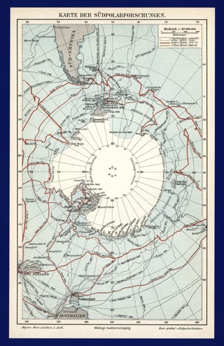 Landkarte südpol anno - landkarte, 1897