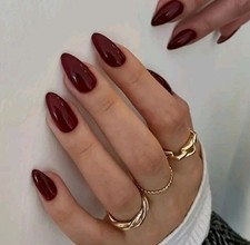 🌸Kunstnägel Wein Rot 💅Selbstklebend 24Stück Nails künstliche Fingernäge Set✅