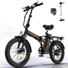 Faltbares E-Bike 20" Fatbike 250W 36V 15Ah Akku Shimano 7-Gang – Blau