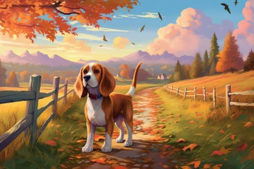 Wandbild beagle hund auf - wandbild:, dem