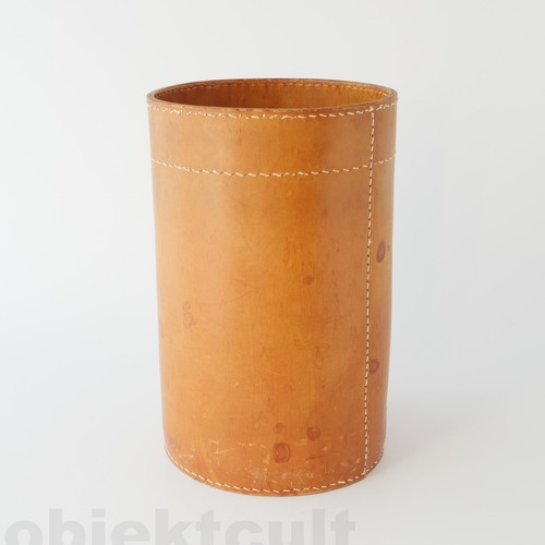 Vintage papierkorb aus leder - vintage,