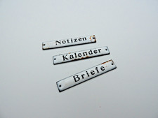 +ANTIK+ Emailschilder Notizen, Briefe & Kalender für Büro, Post um 1920 TOP!