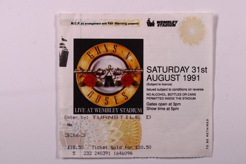 Guns roses konzertticket - roses,