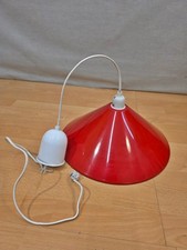 Vintage Hängelampe aus rotem Metall, 1970er Deckenlampe Ø 36,5 cm