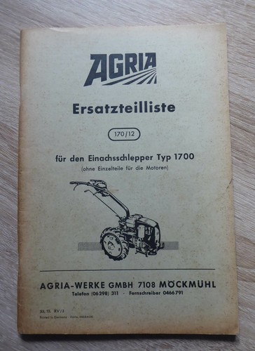 Agria einachsschlepper 1700 - einachsschlepper,
