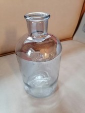 Blumenvase - transparent - silbergrau gefärbtes Glas - Flaschenform - 20 cm hoch