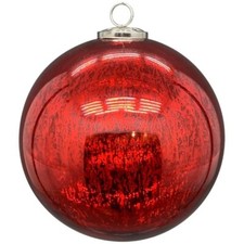 Glaskugel VITREOUS • 20 cm • Rot marmoriert • zum Aufhängen • Deko