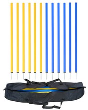 Slalomstangen-Set 12 Stk., 32mm, 100cm, mit Tasche gelb/blau