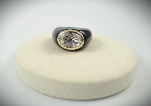 Jade ring schwarz karat - ring,