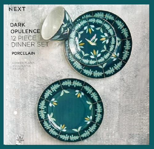 Next teiliges blau - next, blau/goldrand