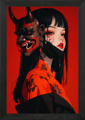Anime mädchen mit - mit, maske
