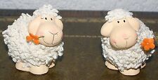 Tierfiguren Schafe 2erSet stehend Figuren Tiere Plüsch Blume 7,5 cm h Dekoration