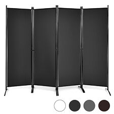 4 tlg. Paravent Raumteiler 173cm hoch Sichtschutz Faltbar Trennwand Metallrahmen