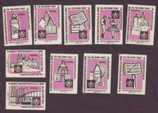 10 Zündholzetikett Arbeiterfestspiele Dresden 1967 komplett ohne Tüte