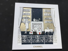 Doppelseitige Chanel Grußkarte/Neujahrskarte  Coco Mademoiselle m. Einlegeblatt