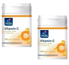 ✅240 Stück (2 Dosen ) Vitalis Vitamin C Tabletten plus Zink + Selen +Vitamin D3✅