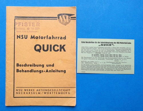 Nsu quick betriebsanleitung - nsu,