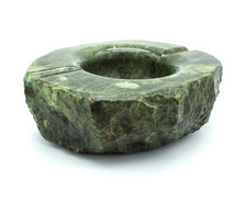 Aschenbecher Alabaster grün handgemacht Italy H. 6  cm Breite 18 cm 2.040 Gramm