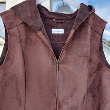 *Ulla Popken* Gr.50/52 Damen ärmellose Weste kuschelweich Velour-Optik braun NEU
