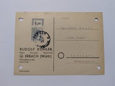 Alliierte Besetzung Kontrollrat Firmenbeleg Radio Fahrrad Erbach Württemberg 