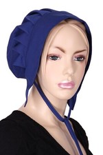 Tudorhaube Royalblau klein ohne Borte Mittelalter Larp Haube Theater 