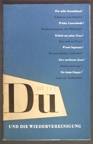 Und die wiedervereinigung - die,