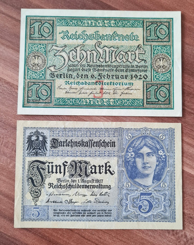 Reichsbanknoten fünf mark - 2,