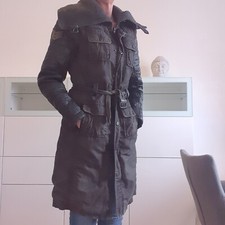 Rock&Blue Sweden Leder vintage Baumwolle Mix Damen Mantel Schwarz Gr. 38 M