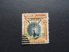 5 Cents Briefmarke aus Nord Borneo mit Überdruck "BRITISH PROTECTORATE",  1901