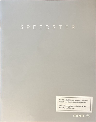 Opel speedster prospekt - opel,