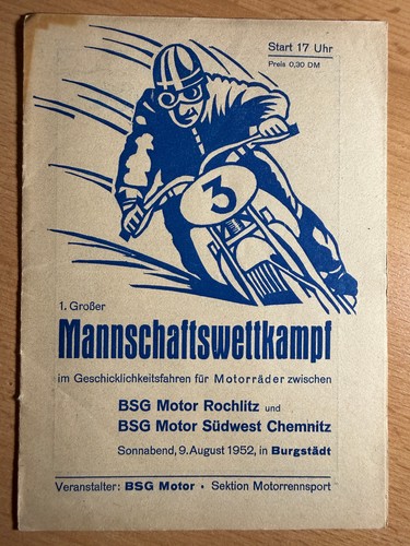 Rennprogramm 1952 großer - rennprogramm,