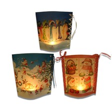 Windlicht Teelicht Serviettentechnik Set Weihnachtsdekoration Weihnachtsmotive