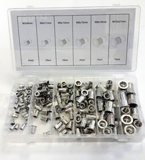 150-tlg. Alu Nietmutter-Sortiment Box Blindnietmuttern Einnietmuttern Set M3-M10