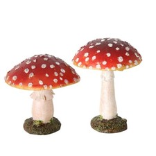 Fliegenpilz  Garten Deko aus Kunstharz 2er Set