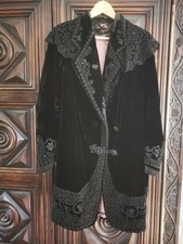 Vintage Samt Gehrock Schwarz