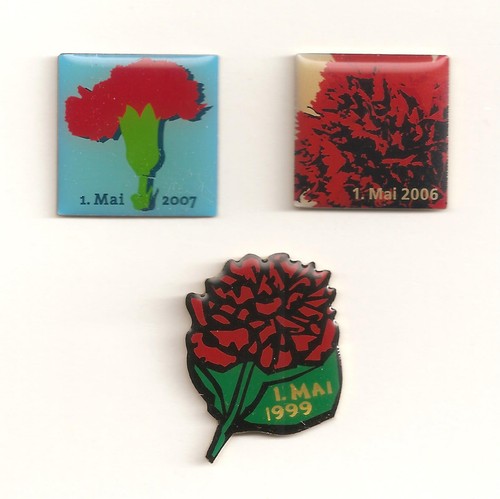 Drei verschiedene mai pins - drei, 1.mai
