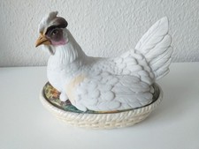 Porzellan Huhn Deckeldose um