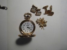 Modeschmuck, Taschenuhr, Uhren, Brosche, Manschettenknöpfe Smokinghemd Schmuck