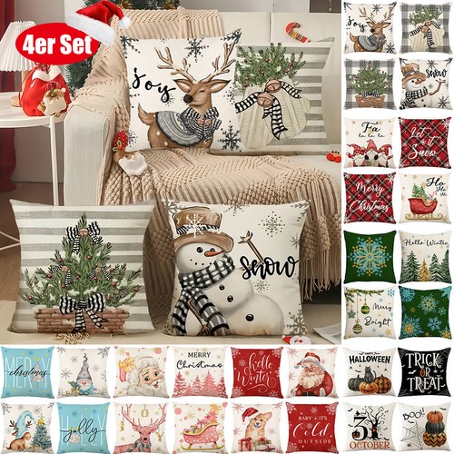 4stk weihnachts kissenbezug - 4stk,