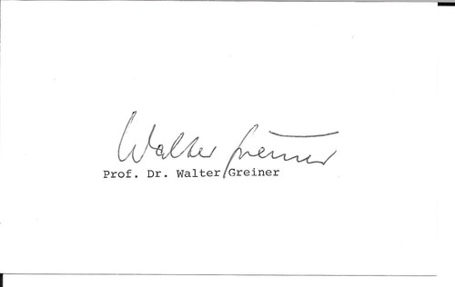 Walter greiner - walter, 1935-2016)