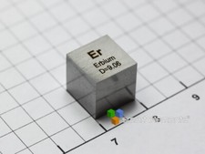 Erbium high precision density-standard cube 10mm - 9.06g with calibration option
