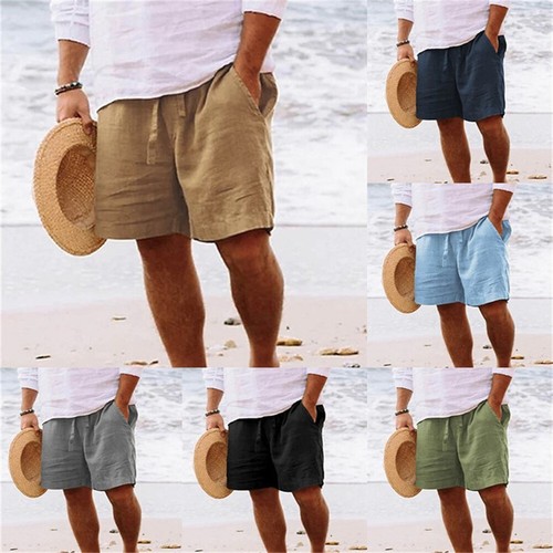 Herren baumwolle leinen shorts - baumwolle,