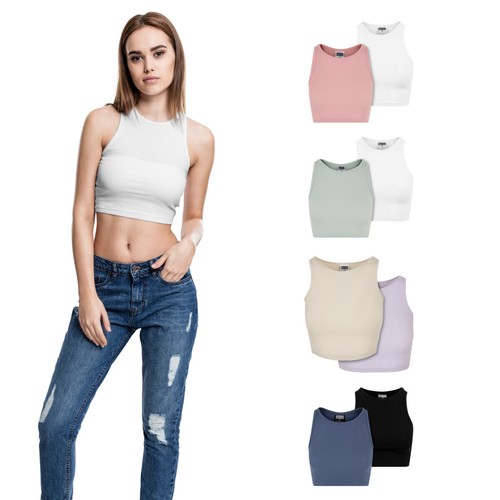 Cropped rib top urbanclassics - cropped,