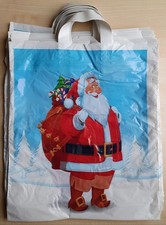 Weihnachtsmann Tragetaschen Nikolaus Einkaufstüte mit Schlaufe Plastiktüten