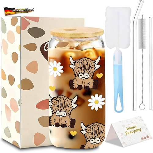 Hochlandkuh trinkglas mit - trinkglas,