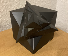 TIME CUBE TISCHUHR Uhr 4D-Design 80s black 1988 Postmodern retro vintage Würfel