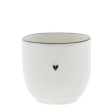 Eierbecher HEART mit kleinem schwarzen Herz H. 6cm D. 5cm Bastion Collections